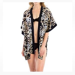 Leopard Print Kimono Cover-Up